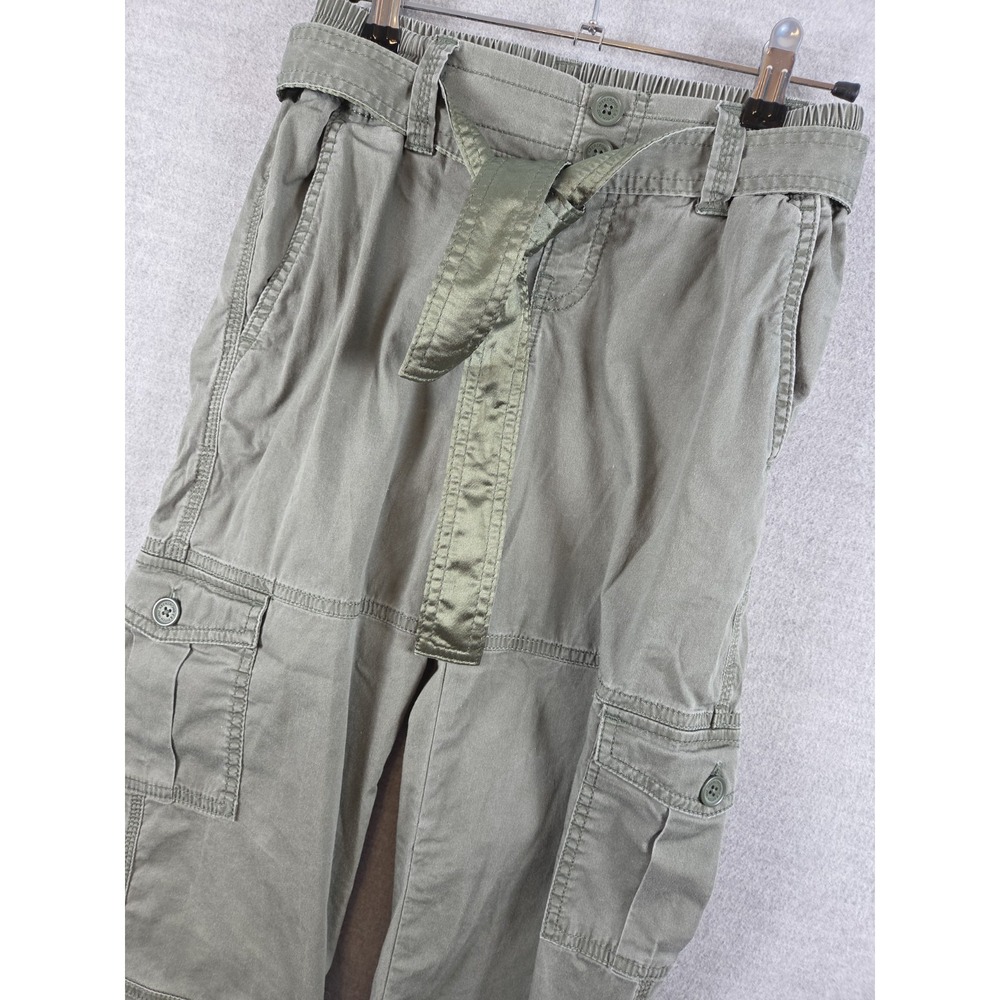 Abercrombie Kids Girls 9/10 Cargo Pants Belted Olive Green Stretch Utility Boho